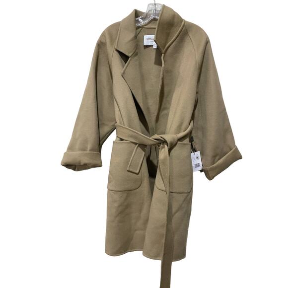Michael Kors Collection Double Face Wool Melton Bathrobe Coat - Picture 9 of 13